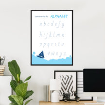 Lernen Sie, das Alphabet Poster für Kinder zu schr