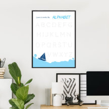 Lernen Sie, das Alphabet Poster für Kinder zu schr