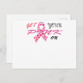 Lernen Sie das Bewusstsein für Brustkrebs kennen Ankündigungspostkarte (Vorne/Hinten)