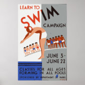 Lernen Sie das Poster der Kampagne zu schwimmen (Vorne)