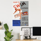 Lernen Sie das Poster der Kampagne zu schwimmen (Heimbüro)