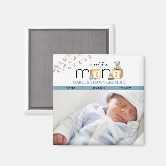 Lernen Sie den Mini Blue Baby Magnet (Vorderseite/Rückseite)