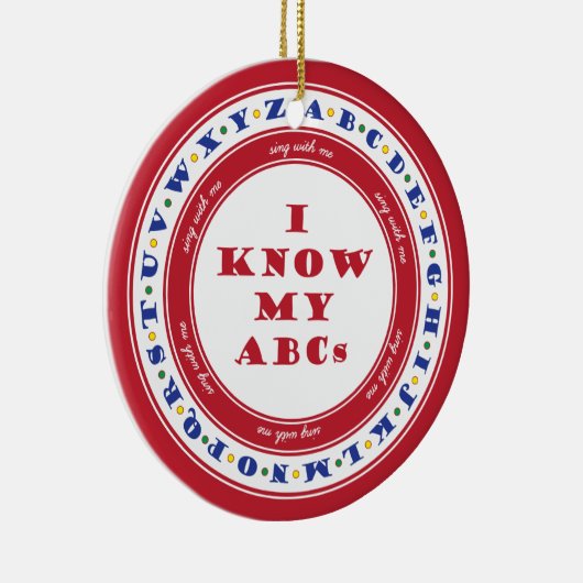 Lernen Sie die Alphabet-Verzierung Keramikornament (Rechts)