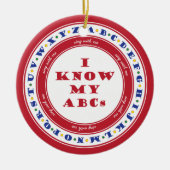 Lernen Sie die Alphabet-Verzierung Keramikornament (Vorne)