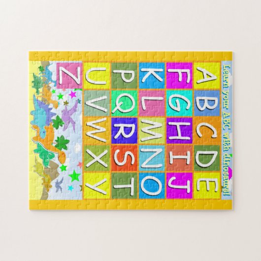 Lernen Sie Ihr ABC mit Dinosauriern A bis Puzzle (Horizontal)