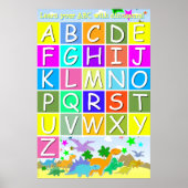 Lernen Sie Ihr ABC mit Dinosauriern, die Buchstabe Poster (Vorne)