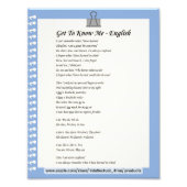 Lernen Sie mich kennen - Englisch Fotodruck (Vorne)