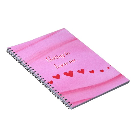 Lernen Sie mich kennen Red Hearts Journal Notebook Notizblock (Rechte Seite)
