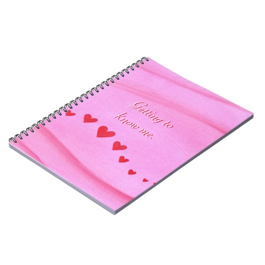 Lernen Sie mich kennen Red Hearts Journal Notebook Notizblock (Linke Seite)