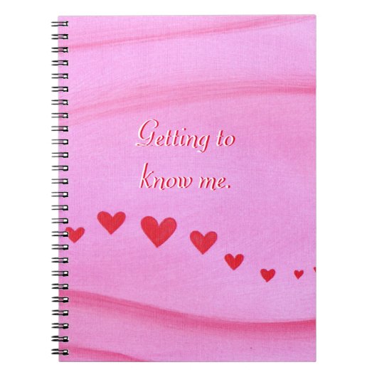 Lernen Sie mich kennen Red Hearts Journal Notebook Notizblock (Vorderseite)
