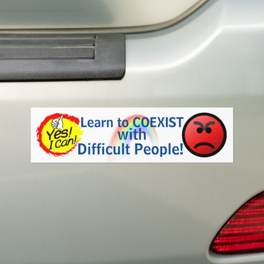 Lernen Sie, mit schwierigem Leute… Signage zu Autoaufkleber (Auf Auto)