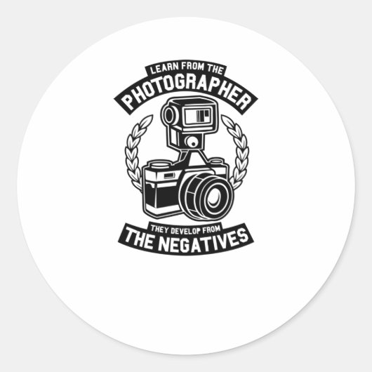 Lernen Sie vom Fotografen Runder Aufkleber (Vorderseite)