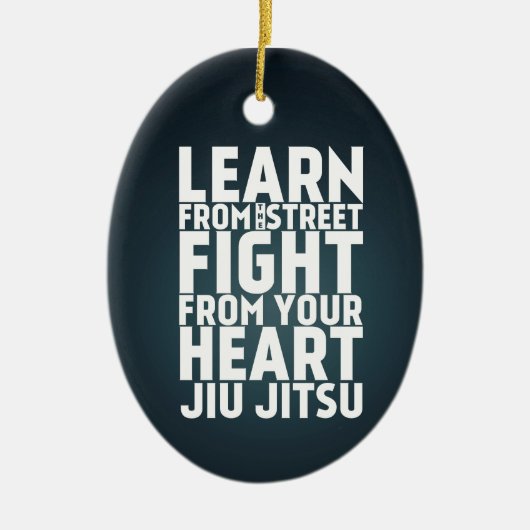 Lernen Sie vom Straße Jiu Jitsu Schwarzen Keramik Ornament (Vorne)