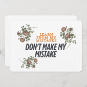 Lernen Sie von meiner falschen Einladung und Postk (Vorne/Hinten)