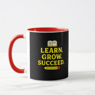 Lernen Sie. Wachsen. Erfolg. Motivierend Tasse