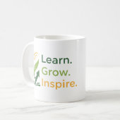 Lernen Sie. Wachsen. Inspirier. Kaffeetasse (Vorderseite Links)