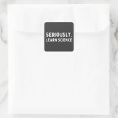 Lernen Sie Wissenschaft Quadratischer Aufkleber (Tasche)