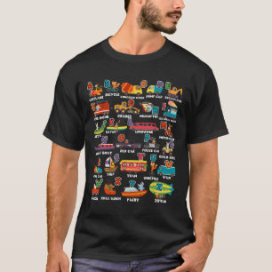 Lernen Transport Animal Letter Abcs Lehrer T-Shirt