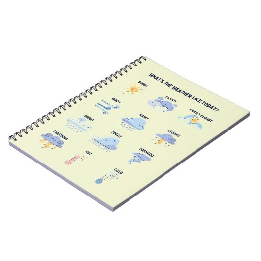 Lernen über das Material der Wetterschule für Bild Notizblock (Linke Seite)