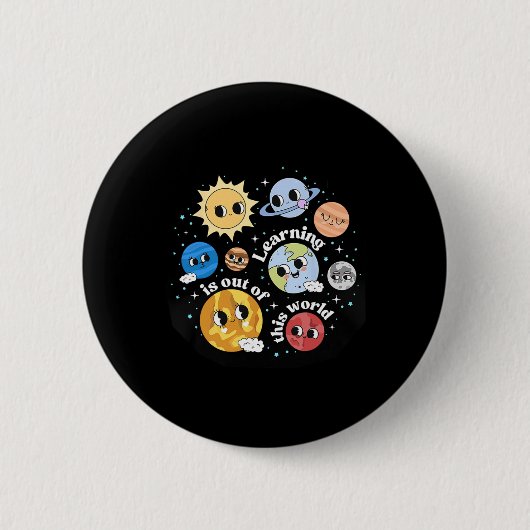 Lernen über das Sonnensystem ist außerirdische Wis Button (Vorderseite)