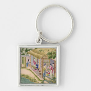 Lernen über Seidenraupen Schlüsselanhänger