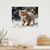 *~* Lernen über Snow Kitty 5:4 Kätzchen AP68 Poster (Küche)