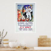 Lernen und sehen Sie etwas in der Marine (US02315) Poster (Küche)