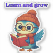 Lernen und wachsen - Eule-Aufkleber Aufkleber (Vorderseite)
