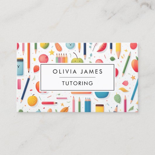 Lernen von Bildung - Nachhilfe und Lehren Visitenkarte (Vorderseite)