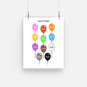 Lernen von Farben mit Ballons Poster