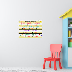 Lernen von Zahlen roter Zählpunkte Poster