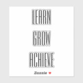 Lernen, wachsen, einfache Erfolgsrezepte erreichen Aufkleber (Blatt)