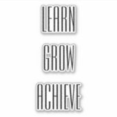 Lernen, wachsen, einfache Erfolgsrezepte erreichen Aufkleber (Vorderseite)