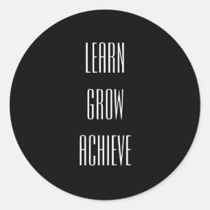 Lernen, wachsen, einfache Erfolgsrezepte erreichen Runder Aufkleber