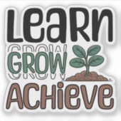 Lernen, wachsen, erreichen aufkleber (Vorderseite)