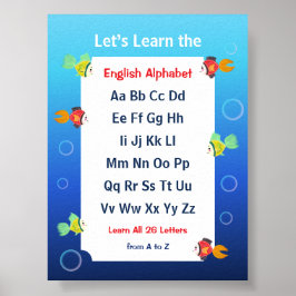 Lernen wir das ABC-Plakat für Kinder Poster