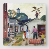 Lernen zu fliegen quadratische wanduhr (Vorderseite)