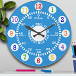 Lernen zu sagen Zeit (blau) Große Wanduhr<br><div class="desc">Spaß Design für diese Wanduhr für Kinder während sie lernen,  Zeit zu erzählen.</div>