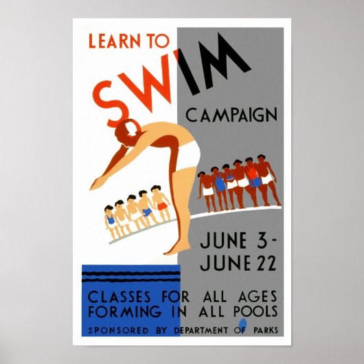 Lernen zu schwimmen poster (Vorne)