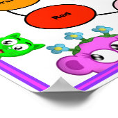 LERNFARBEN MIT PLANETEN FLÜCHTIGE BLICK-A-BOO POSTER (Ecke)