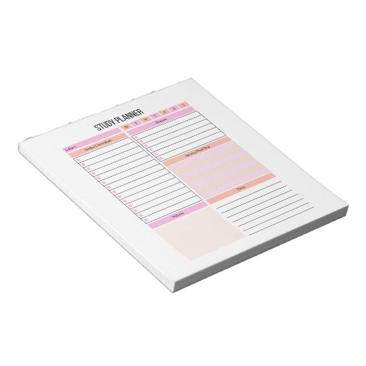 Lernplaner Notepad Notizblock (angewinkelt)