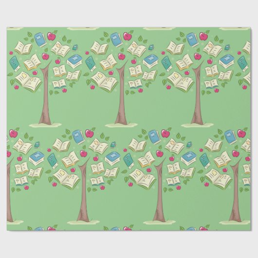 Lernstruktur mit Büchern Geschenkpapier (Flach)