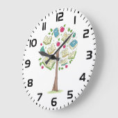 Lernstruktur mit Büchern Große Wanduhr (Winkel)