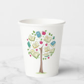 Lernstruktur mit Büchern Pappbecher (Vorderseite)