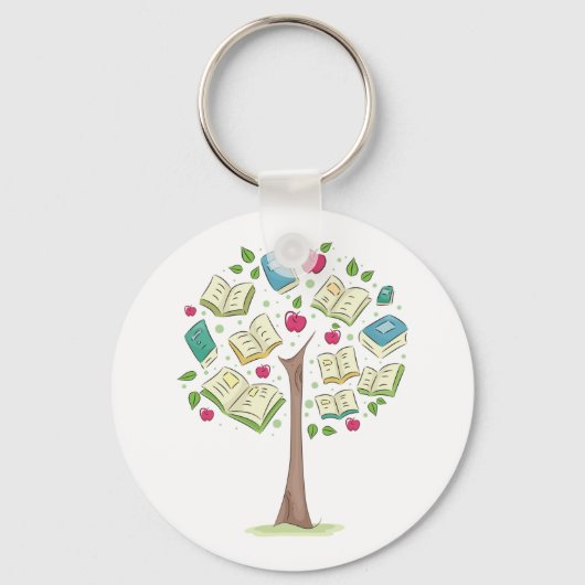 Lernstruktur mit Büchern Schlüsselanhänger (Vorderseite)