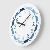 Lernuhr - Besser in Blau Große Wanduhr (Winkel)