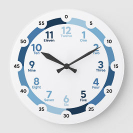 Lernuhr - Besser in Blau Große Wanduhr