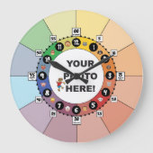 Lernuhr für Kinder (groß) Große Wanduhr (Vorderseite)