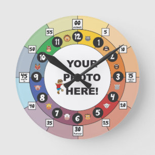 Lernuhr für Kleinkinder und Kleinkinder Runde Wanduhr