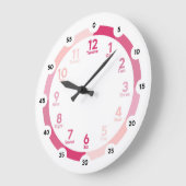 Lernuhr - rosa Stunden Große Wanduhr (Winkel)